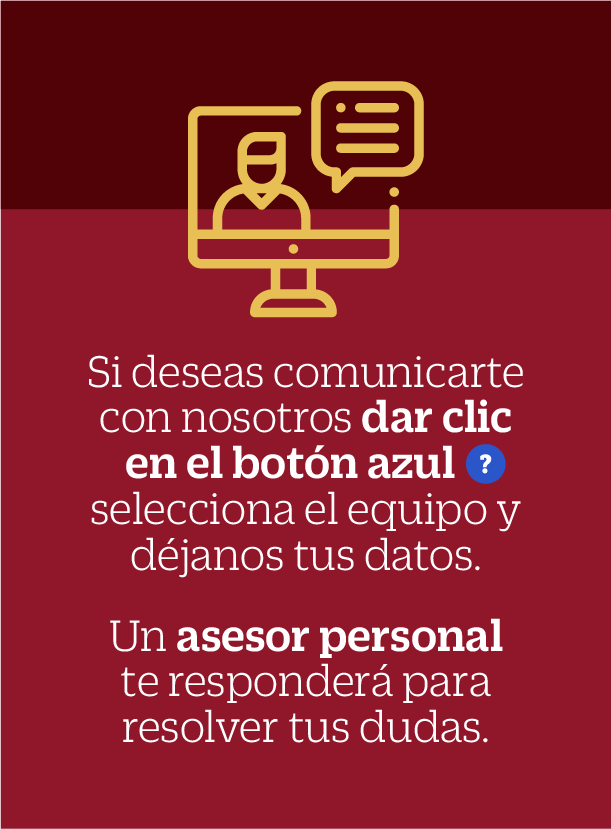 Seleccionar el ícono azul en la esquina inferior derecha para realizar su consulta, se notificará la respuesta a trabés del correo brindado en dicho mensaje.